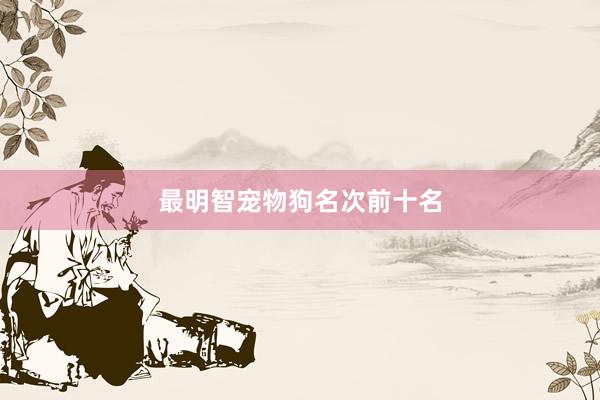 最明智宠物狗名次前十名